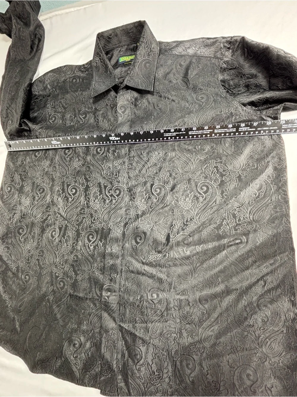 Men's Paisley Button-Up Shirt Jacket - Gray M514